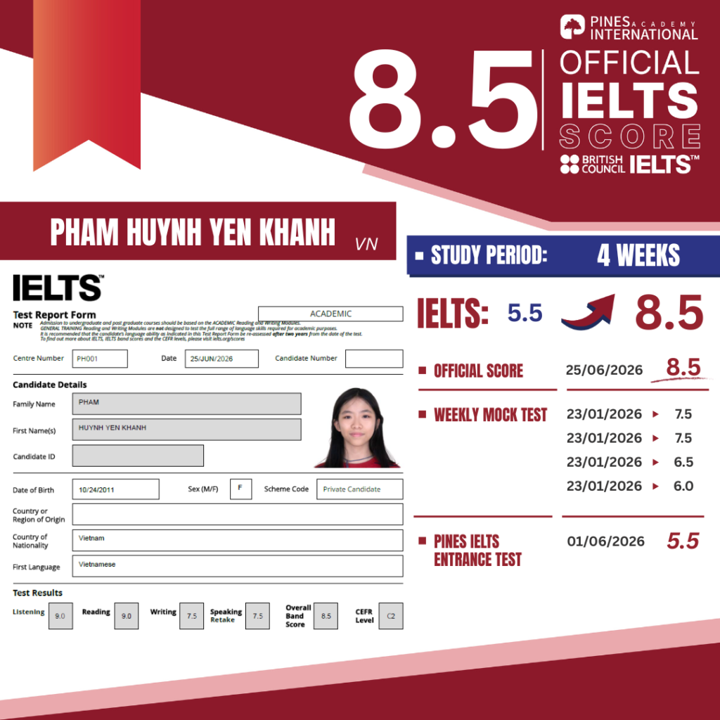 IELTS 8.5 Official - Yen Khanh