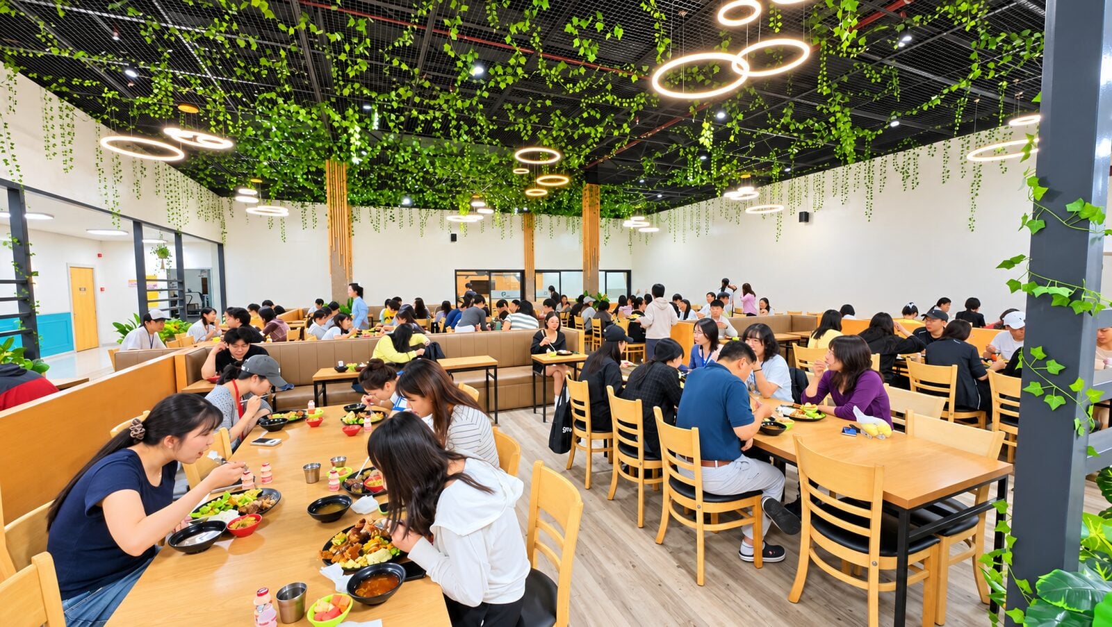Nhà ăn rộng rãi của Pines tại Baguio, nơi học viên dùng bữa hằng ngày – chi phí du học Philippines và sinh hoạt